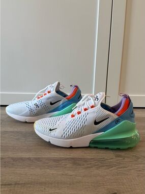 Nike Air Max 270 Men’s Size 9.5 White Multi Color Sneakers New